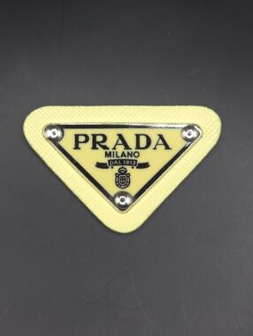 Light Yellow Prada Triangle Patch/Croc Charm